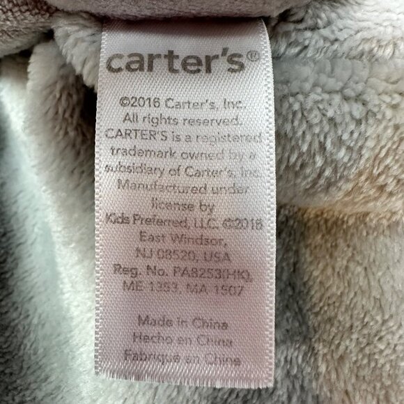 Carters Gray Elephant Security Blanket Satin Trim 14in Baby Lovey Plush Blankie - Picture 3 of 12